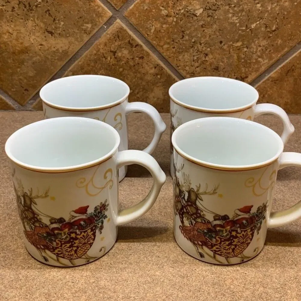 WILLIAMS-SONOMA  'Twas the Night Before Christmas' 6 oz. Mug (4) Espresso Cup